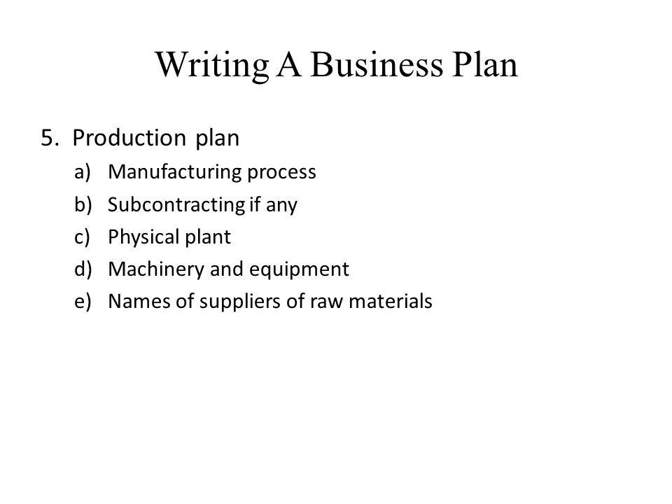 raw material business plan
